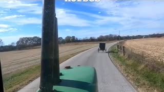 Tractors Racing Amish Buggies