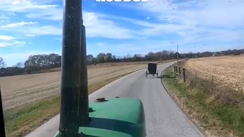 Tractors Racing Amish Buggies