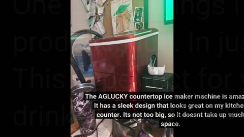AGLUCKY Countertop Ice Maker Machine, Portable Ice Makers Countertop, Make 26 lbs ice in 24 hrs...