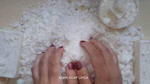 ASMR soap/ No talking/white set/soap crunch /soap roses