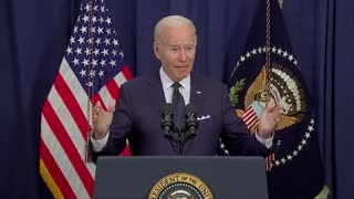 Biden says he can't predict anything is going to happen here, "let alone any other part of the world"