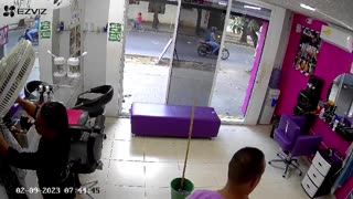 Employee Walks Through Glass