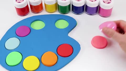 How to make rainbow art palette and color Brush with Play Doh