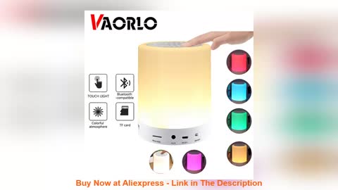 ⭐️ Portable Smart Touch Wireless Bluetooth Speaker Player LED Colorful Night Light Bedside Table