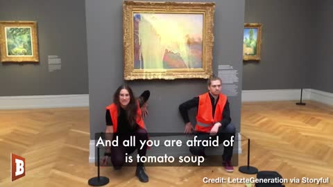 Climate Activist Worried About Starvation Splashes Mashed Potatoes on Monet Painting