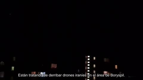 Están tratando de derribar drones iraníes en la región de Boryspil.