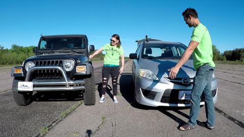 Jeep Wrangler T.J. Vs. Mazda 5 DRAG RACE!! Ordinary Drag Races, Episode 3