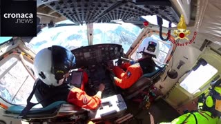 Rescue a climber at 2800 meters above sea level in Italy