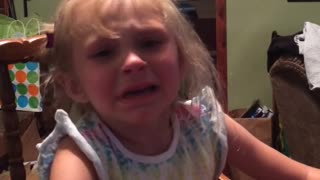 Little Girl Cries Because Her Mom Is Trying To Feed Her "Grown Up Food"