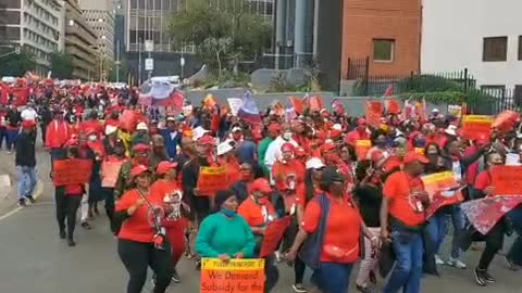 Cosatu, Fedusa workers deliver memo at Gauteng Premier's Office