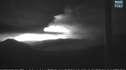 Caldor fire: Last 15 min timelapse to 9pm from Hawkins Peak looking north near Meyers