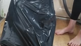 Trash Bag and a Vacuum Gives Boy the Giggles