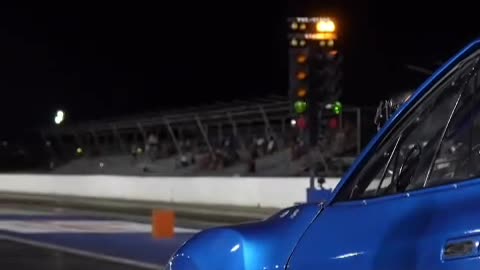 This car launch down the track at high speed