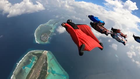 Wingsuit Flying in sky