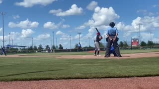 Drayden breaks his bat and lands a double