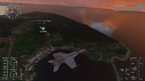 Flying around Mackinac Island in Microsoft Flight Simulator
