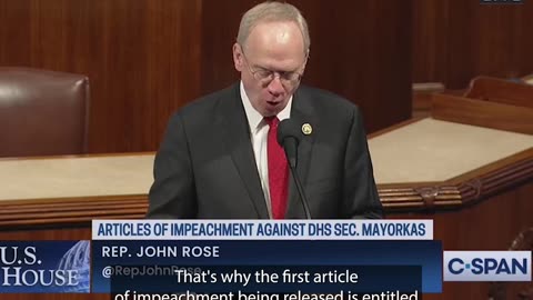 Rep. Rose Addresses Mayorkas Impeachment Articles