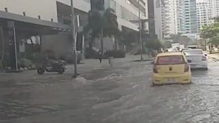 Inundaciones en sector de Bocagrande