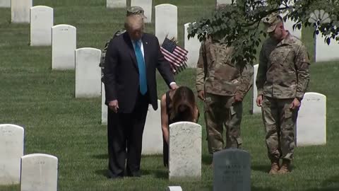 President Donald Trump And Melania Trump Visit Arlington National Cemetery
