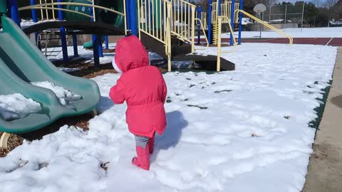 Baby first time in snow