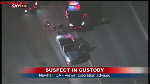 Nighttime Police Pursuit Of Mustang In Newhall CA