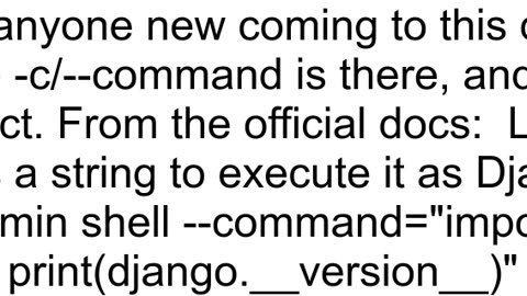 Executing a Django Shell Command from the Command Line