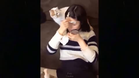 Cat make up woman