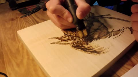 Pyrography of a Horse