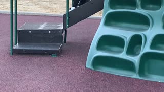 Cute baby Leo playing at park