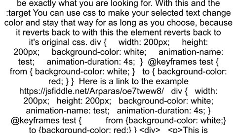 How do I highlight an html element for a few seconds with just htmlcss