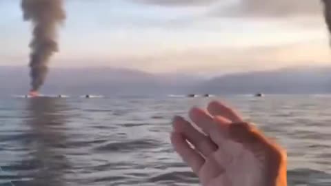 The Yemeni Houthis share footage of one of the attacks on a sea vessel heading toward Israel.
