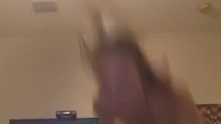 Girl jumps over her leg dance and falls down