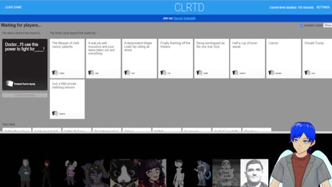 Azure and Friends play Cards Against Humanity