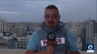 RESIDENTIAL BUILDING BOMBED BY ISRAEL AS PRESS TV CORRESPONDENT WAS DELIVERING A LIVE REPORT