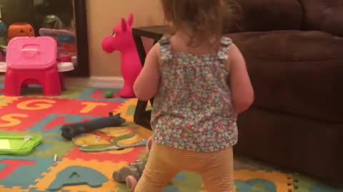 Daughter Likes to Vacuum Like Her Dad