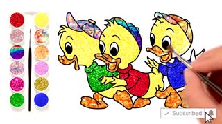 Drawing and Coloring for Kids - How to Draw Donald Ducks