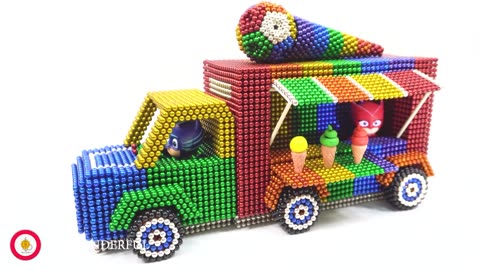 DIY How to make an ice cream truck with magnetic balls