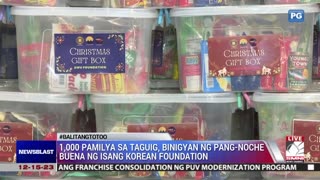 1,000 pamilya sa Taguig, binigyan ng pang-Noche Buena ng isang Korean Foundation