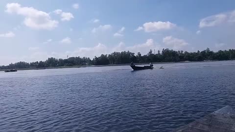 River crossing by boat