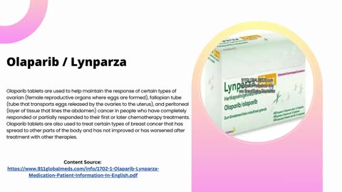 Olaparib (Lynparza) side effects & Lowest cost