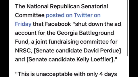 WoW! The GAUL ! Facebook SHUTS Down Fundraising Pages For Georgia Republicans!