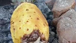 grilled pineapple on the fire