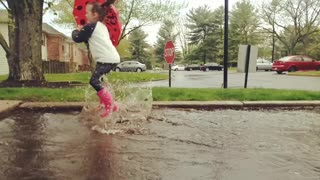 Summer Rain, Slow Motion Puddle Jump