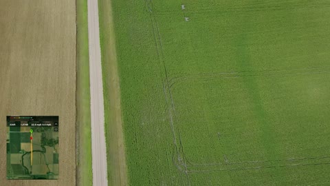 1.5 Mile Flight over river and fields with Map overlay (DJI Mavic)