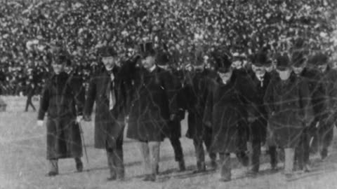 President Roosevelt At Army-Navy Football Game (1902 Original Black & White Film)