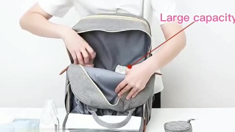 3 In 1 Diaper Bag Backpack Foldable Baby Bed Waterproof Travel Bag
