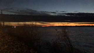 Mississippi River Sunset Winter Time
