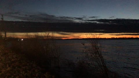 Mississippi River Sunset Winter Time
