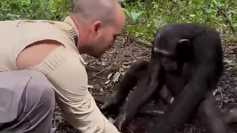 "Clever Monkey Gets a Drink with Human Help! 🐒🚰"