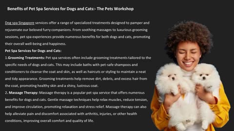 Benefits of Pet Spa Services for Dogs and Cats:- The Pets Workshop